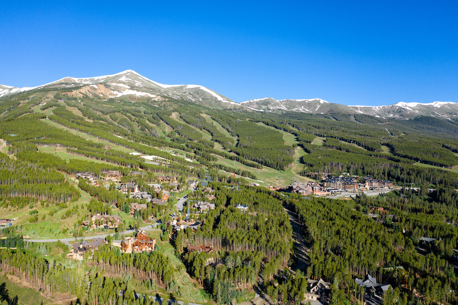 Breckenridge in the summer from drone